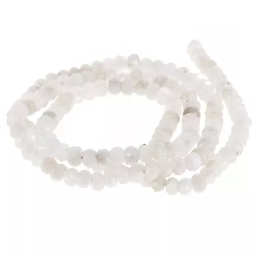 Perle schiacciate sfaccettate 4x3 mm Pietra di luna x 35 cm