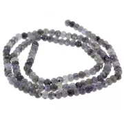 Iolite - Perles rondes aplaties facettées 4x3 mm - Iolite x35cm Perles rondes aplaties facettées 4x3 mm - Iolite x35cm