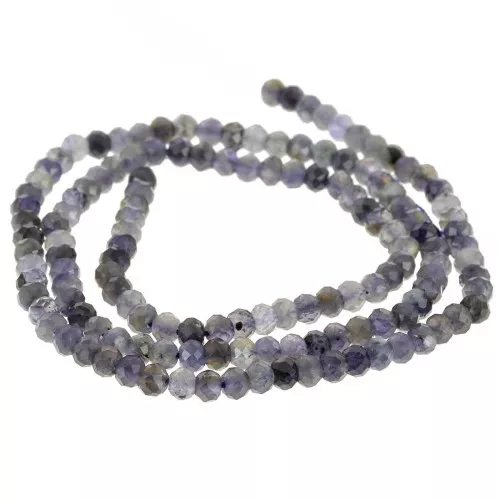 Perle schiacciate sfaccettate 4x3 mm Iolite x 35 cm