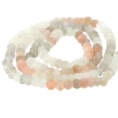 Perle schiacciate sfaccettate 4.5 mm Mix Pietra di luna x 35cm