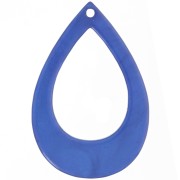Pendente goccia cavo in resina opaca 44x29,5 mm - Blu duro marmorizzato x1|raw }}