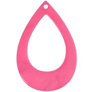 Pendente a goccia cavo in resina opaca 44x29,5 mm - Rosa fluorescente marmorizzato x1|raw }}