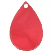 Zecchino goccia in resina 21x14 mm - Rosso marmorizzato x1