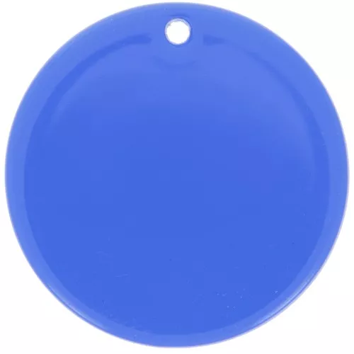 Ciondolo rotondo da 30 mm in acetato trasparente - Royal Blue x1