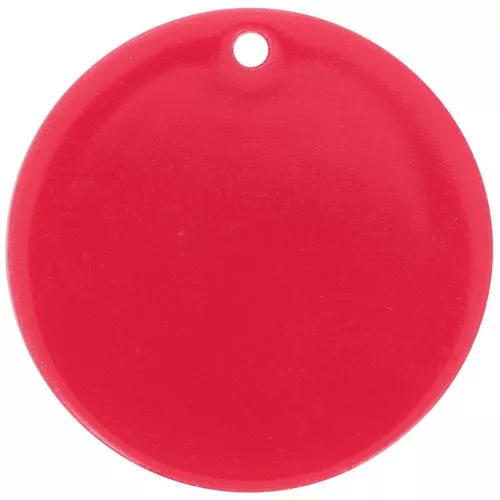 Ciondolo rotondo di 30 mm in acetato trasparente - Rosso cadmio x1