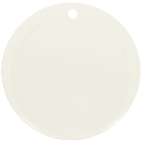 Ciondolo rotondo da 30 mm in acetato trasparente - Bianco sporco x1