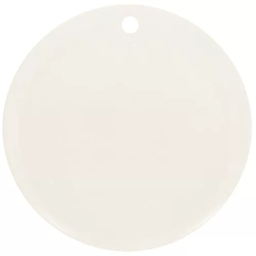 Ciondolo rotondo da 30 mm in acetato trasparente - Bianco sporco x1