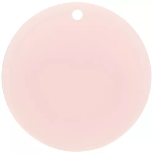 Ciondolo rotondo da 30 mm in acetato trasparente - Rosa pallido x1