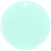 Ciondolo rotondo da 30 mm in acetato trasparente - Verde acqua x1