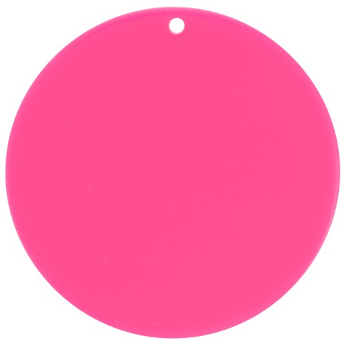 Pendente rotondo in acrilico trasparente 50 mm - Fucsia x1