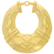 Pendente goccia vuota effetto intrecciato 31x29 mm - Acciaio inox304L dorato x2