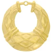 Pendente goccia vuota effetto intrecciato 31x29 mm - Acciaio inox304L dorato x2