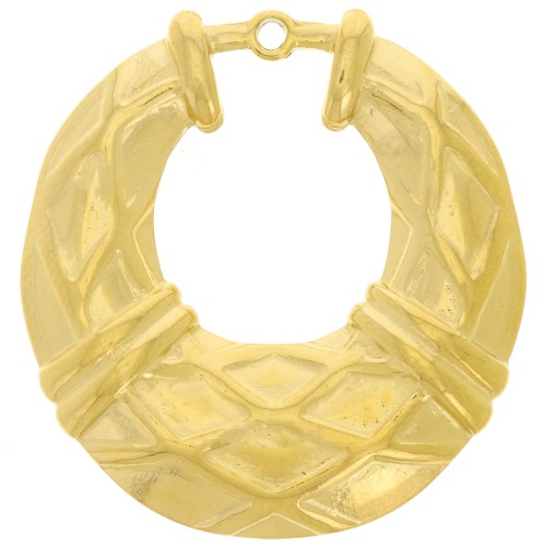 Pendente goccia vuota effetto intrecciato 31x29 mm - Acciaio inox304L dorato x2