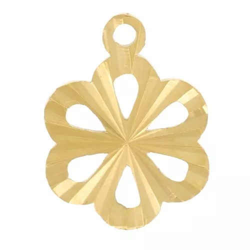 Ciondolo a fiore striato 8 mm in acciaio inossidabile 304L - Oro x1