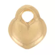 Ciondolo forma di cuore - 9x8 mm in argento 925 dorato con oro fino x1