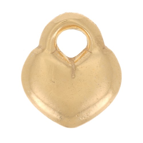 Ciondolo forma di cuore - 9x8 mm in argento 925 dorato con oro fino x1