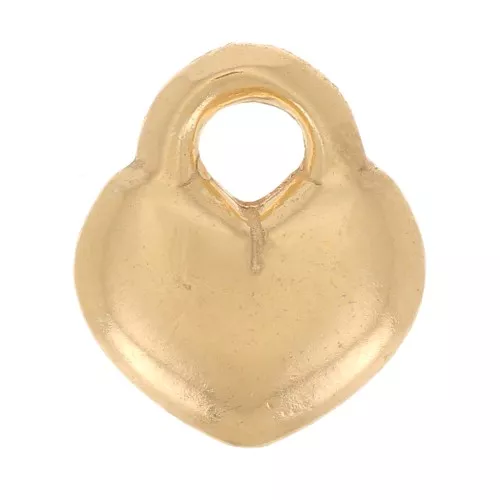 Ciondolo forma di cuore - 9x8 mm in argento 925 dorato con oro fino x1