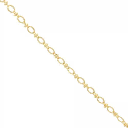 Catena con anelli ovali striati - 5 mm - Oro x50cm