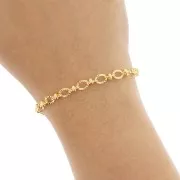 Catena con anelli ovali striati - 5 mm - Oro x50cm