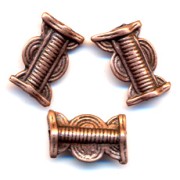 Tubo etnico metallo rame antico mm. 17x11 x1