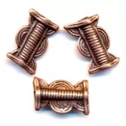 Tubo etnico metallo rame antico mm. 17x11 x1