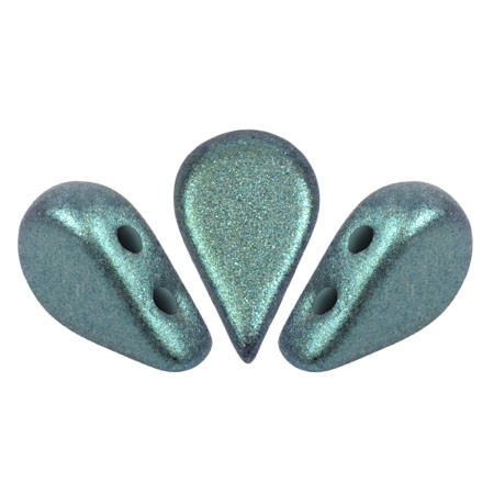 Perle di vetro Amos® di Puca® 5x8 mm - Stardust Green x10g