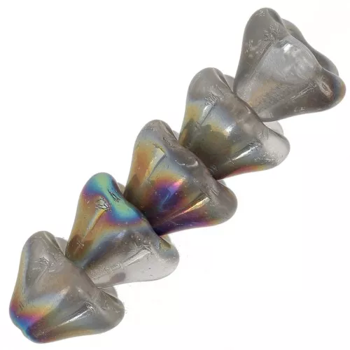 Perle di vetro fiore 6x8 mm - Crystal Vitrail mat x10