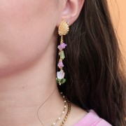 Perline di vetro a fiore 5x6 mm - Crystal Chrome x10