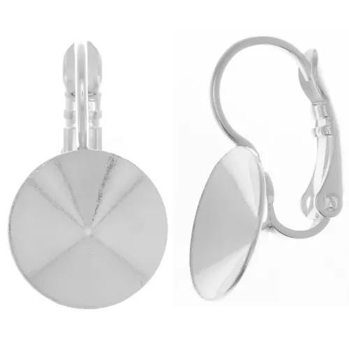 Monachelle PureCrystal 1122 Portacabochon da 12 mm, argento x2