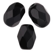 Perla a forma di oliva sfaccettate 6x4 mm - Jet  x25