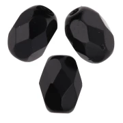 Perla a forma di oliva sfaccettate 6x4 mm - Jet  x25