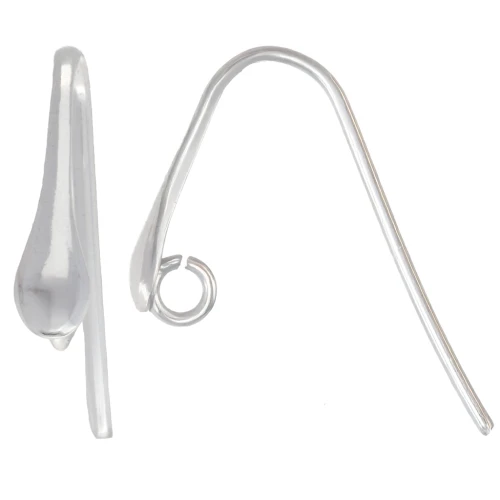Ganci per orecchie a goccia 15 mm - Argento 925 x2