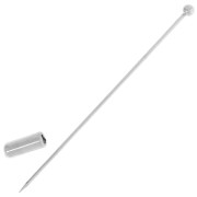 Fibula con punta a sfera 64 mm - Argentato x10