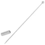 Fibula con punta a sfera 64 mm - Argentato x10