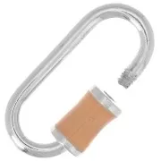 Chiusura a vite ovale 18x9 mm - Argento 925 - Resina epossidica nuda x1