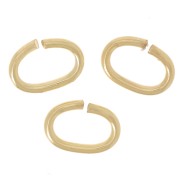 Anelli ovali aperti 7,5x5x1 mm - Dorati con oro fino x50