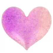 Cabochon cuore in resina trasparente 17x20 mm - Glitter Violet - Pink x1