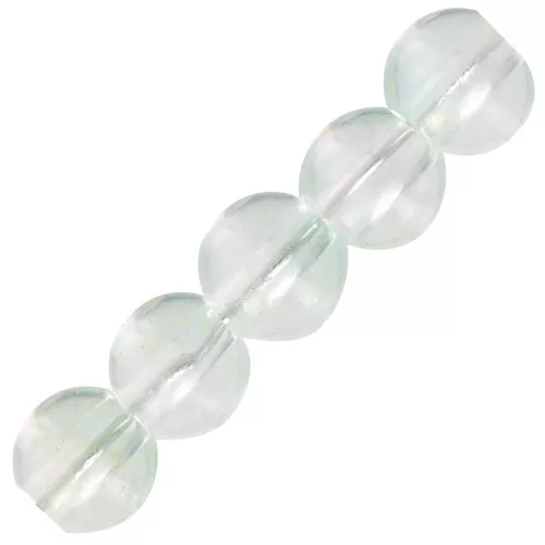 Perle di vetro rotonde 6 mm - Trasparenti - Oro x10