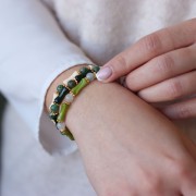 Perline rotonde 6 mm - Giada africana verde x15