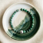 Perline rotonde 6 mm - Giada africana verde x15