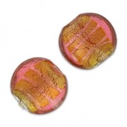 Bombate foglia argento mm. 14 Rose/Topaz x4|raw }}