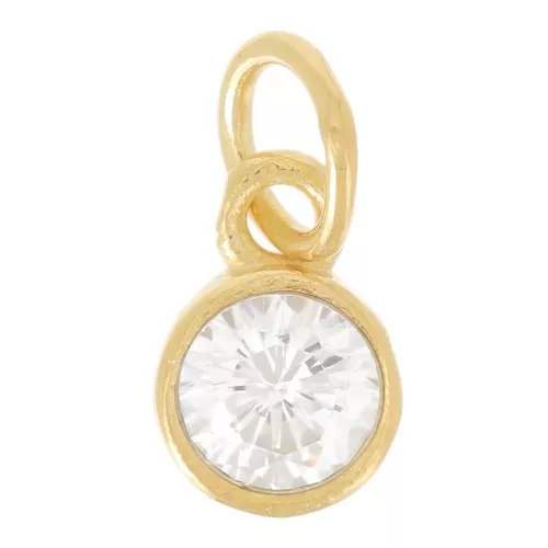 Pendente ad anello perpendicolare in ossido di zirconio da 5mm dorato oro fino x1