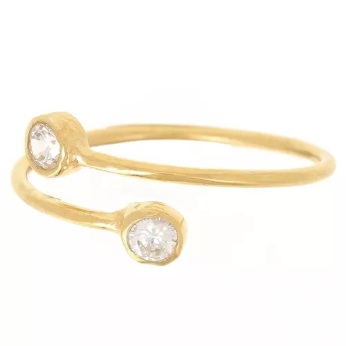 Anello doppio regolabile con ossidi di zirconio da T50 a T56 Dorato con oro finox1