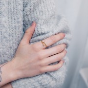 Anello doppio regolabile con ossidi di zirconio da T50 a T56 Dorato con oro finox1