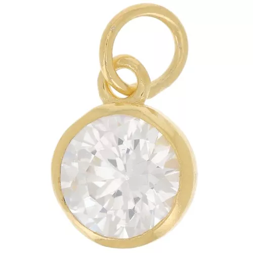 Pendente da 7 mm con pendente in ossido di zirconio - dorato con oro fino x1