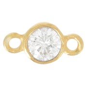 Distanziatori 2 anelli 9,5x5 mm con ossido di zirconio - dorato con oro fino x1|raw }}