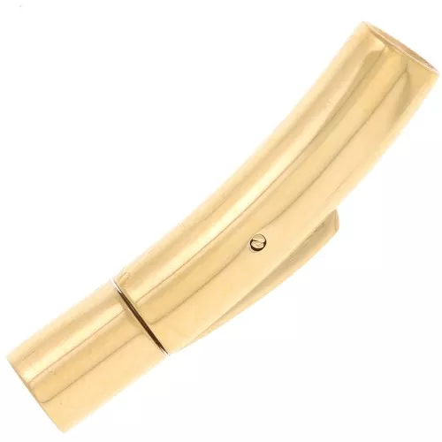 Chiusura clip 30x6 mm per cordoncino da 4 mm in acciaio inox 316L dorato x1