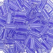 Perline tubolari a righe - Preciosa Ornela Rola 7x3.5 mm  Crystal transparent Bleu|raw }}