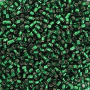 Miyuki Delica 11/0 DB0148 - Verde bosco con bordi argentati x 100 g