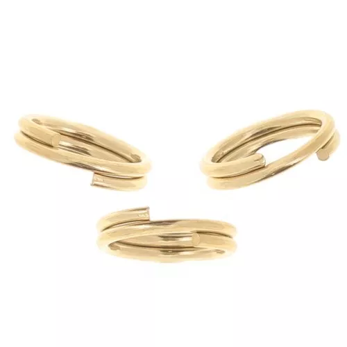 Anelli doppi 6x0,6 mm - acciaio inox 304 dorato x10